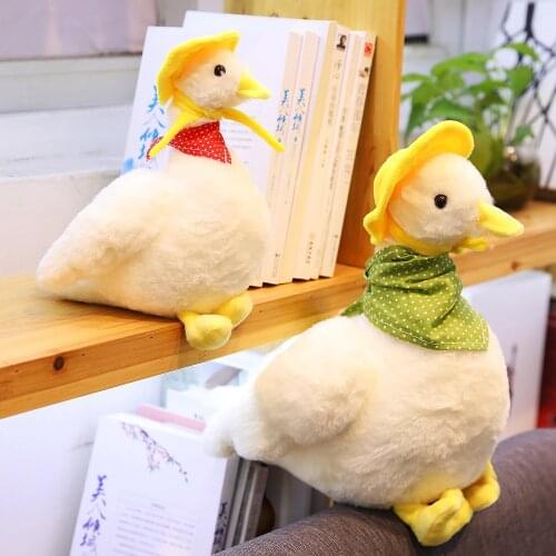 20/30/40CM Kawaii Duck With Scarf Plush Toys Cartoon Real Life Animal Stuffed Doll Childrens Cute Gift Kids Birthday Present