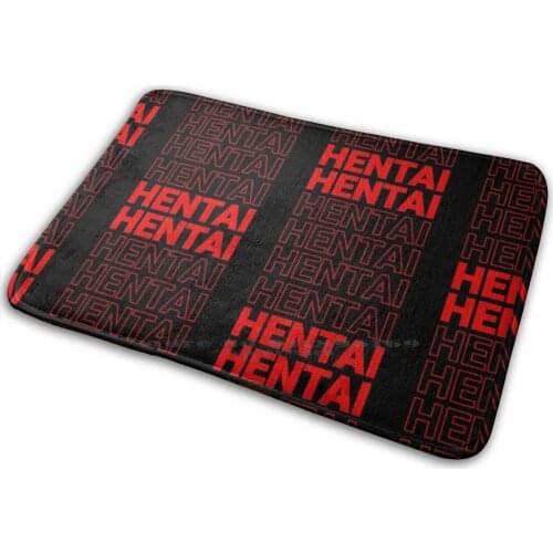 Cool Red Hentai Anime Manga Fan Mat Rug Carpet Anti-Slip Bedroom Entrance Door Mat Meme Wholesome Hentai Hentai Anime E Girl