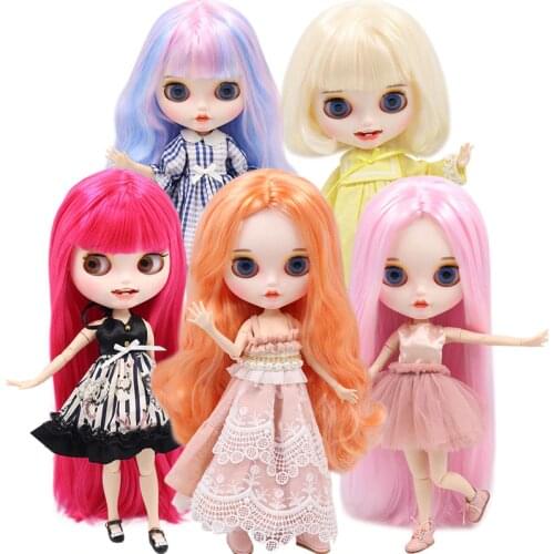 ICY DBS Blyth Doll white skin and joint body new smile mouth Matte face 1/6 BJD toys DIY Fashion Dolls girl gift special off