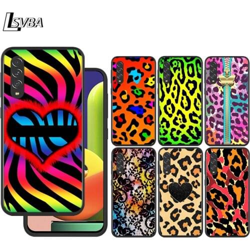 Leopard Cute Pattern for Samsung Galaxy A90 A80 A70 A60 A50 A40 M30 A20E A2Core A10S A10E Silicon Soft Black Phone Case