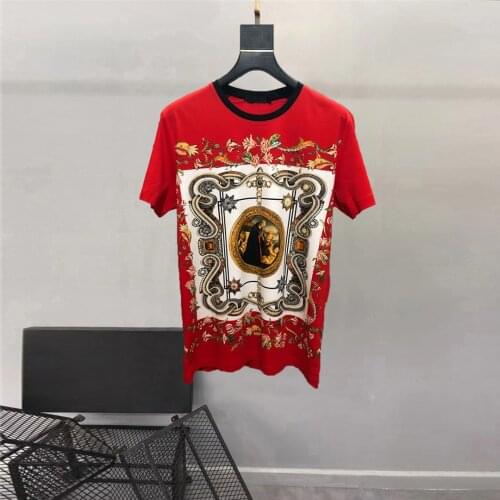Europe style mens summer casaual t-shirts high quality retro print wome/men Tee tops B723