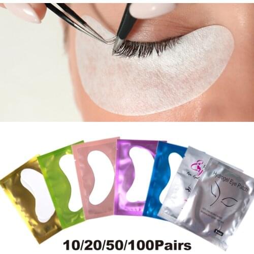 NATUHANA 50pairs/pack Lashes Paper Patches Eyelash Under Eye Pads Lash Eyelash Extension Eye Tips Sticker Wraps Makeup Tools