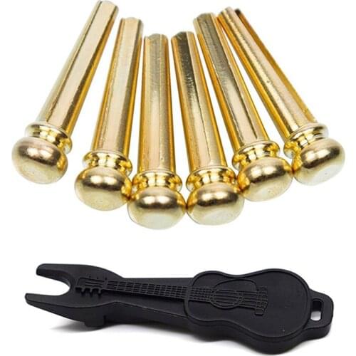 New Guitar Bridge Pins 6pcs Copper Endpin 6 String Pegs With Electric Acoustic Guitar Replacement Parts