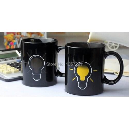 Wholesale 12pcs/lot Thermal Light Bulb Mug by Iskander Mukhamadeyev The Heat Change Ceramic Mug 300ml