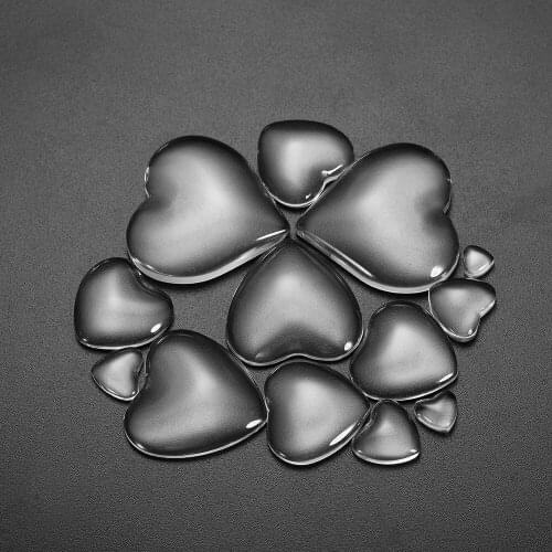 1 Lot Transparent Heart Domed Magnifying Clear Glass Flat Back Cabochons Handmade Pendants for DIY Jewelry Making