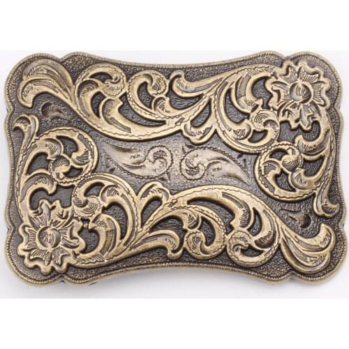 Tang Dynasty retro style plant pattern belt buckle for 3.8 cm belt