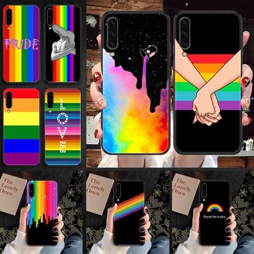 Gay Lesbian LGBT Rainbow Phone case For Samsung Galaxy A 3 5 7 8 10 20 21 30 40 50 51 70 71 E S 2016 2018 4G black fashion
