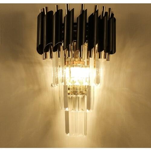 Postmodern Luxury Crystal Living Room TV Background Wall Lamp Bedroom Bedside Aisle Entrance Stair Light