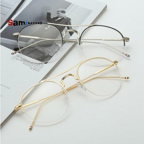 Samjnue 2019 Vintage Round Glasses frame retro Female Brand Designer gafas Spectacle Plain eye Glasses Gafas eyeglasses eyewear