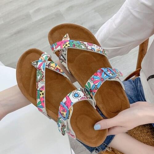 New Summer Men And Women Flat Sandals Couple Comfortable Cork Slippers Home Indoor Slip On Shoes Beach Flip Flops Big Size 35-44