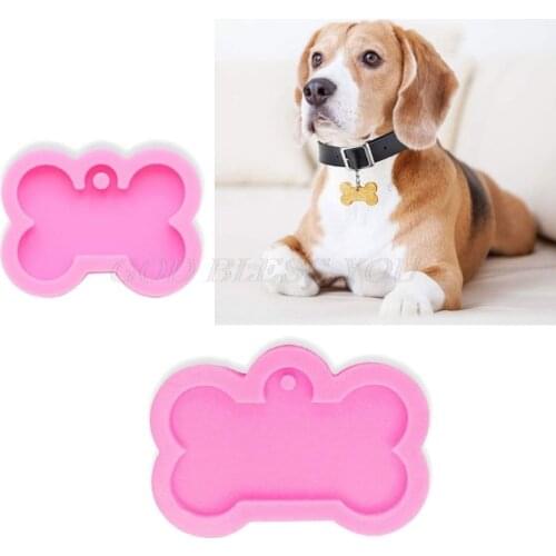 Silicone Bone Shape Pendant Resin Mold DIY Dog Tag Dog Bone Shaped Keychain Resin Casting Mold Resin Crafting Tools Drop Ship