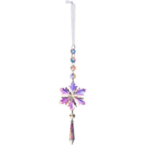 Snowflake Sparking Charming Hanging Decor For Car Creative Snowflake Rhinestone Pendant DIY Hanging Ornament Home Garden Decor