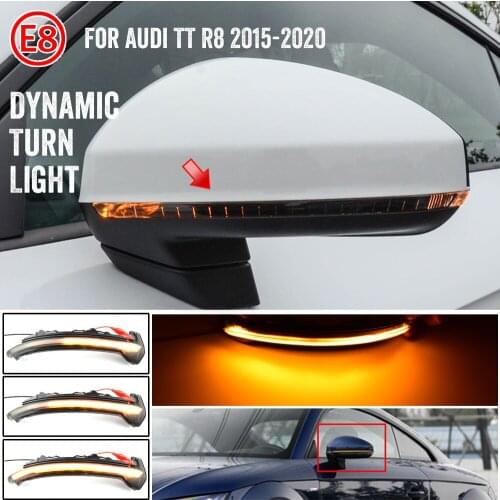 2PCS LED Dynamic Turn Signal Light For Audi TT TTS MK3 8S 2015-2020 TTRS R8 Side Mirror Indicator Lamp Sequential Blinker