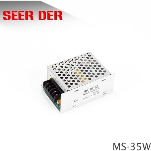 Aluminium shell 12V 3A mini smps 35W led switching power supply 12 Volt 3 Amp ac dc converter 35 Watt cctv power supply MS-35-12