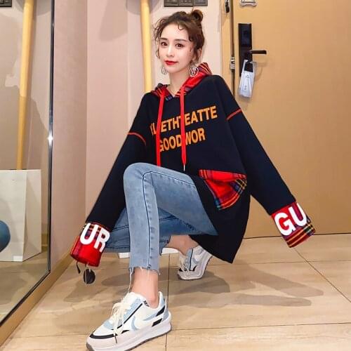 Letter Printing Sweatshirt Women Korean Tops Kawaii Hoodie Long Sleeve Powerpuff Girls Oversized Spring/Autumn Pullovers 2021