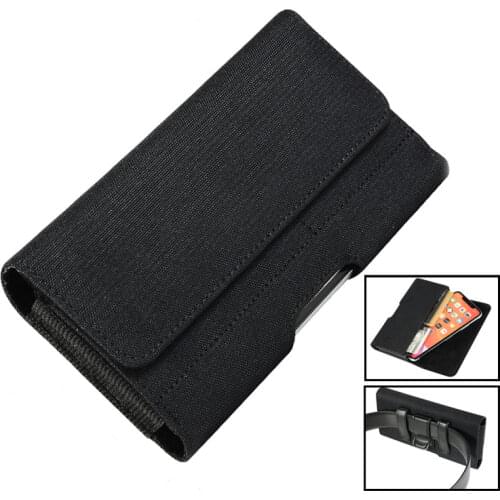 Universal Nylon Mobile Phone Bag For Samsung S20 ultra S10Lite Note20 10 9 8 Plus Wallet Case Flip Cover Belt Pouch Waist Bag