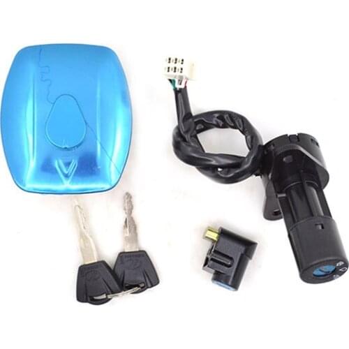 Motorcycle Ignition Switch Lock+Fuel Gas Tank Cap Cover+Steering Lock Set For Suzuki GS125 GS 125 Spare Parts