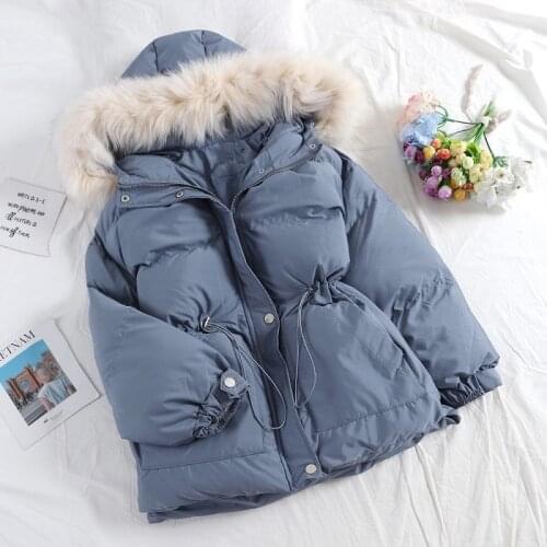 Women Thick Filling Cotton Hooded Jacket Autumn And Winter Casual Style Woman Parkas Female Tops Black And White Coats