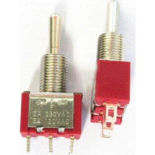 1pc 6mm Mini MTS-103 3-Pin SPDT ON-OFF-ON 2A 250V 5A 120V/AC Miniature Toggle Switches Rocker switch