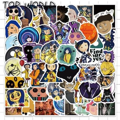 10/50Pcs/set Cartoon Movie Coraline & The Secret Door Sticker For Kids Decals Luggage Helmet Suitcase Laptop Case Scrapbook