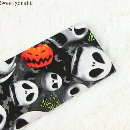 140x50cm Plain Cotton Fabric Skull Printed Cloth DIY Sewing Dress Cap Garment Textile Fabrics For Patchwork Needlework DIY