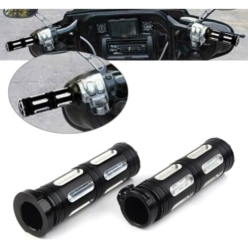 2pcs Black Motorcycle Handlebar Hand Grips for Harley Touring Sportster Dyna Softail CNC