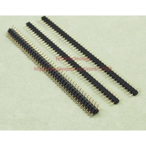 20pcs/lot) 1*40Pin Single Row Male Silver Round Pin Header Strip Connector Pitch:2.54MM(0.1inch)