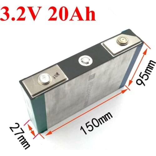 4pcs 3.2v LiFePO4 Battery 20Ah Rechargeable Li Polymer Cell for 12V 20A Battery Pack E-bike UPS Power Convertor HID Solar Light