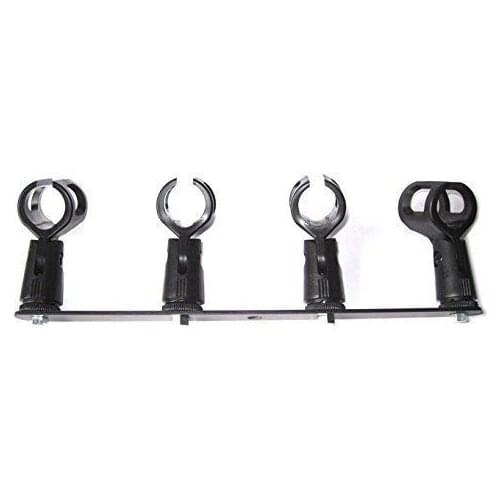 4pcs Microphoen Clip w/ Stereo T-bar Thread Adapter Bar Mount Support Stand Pro