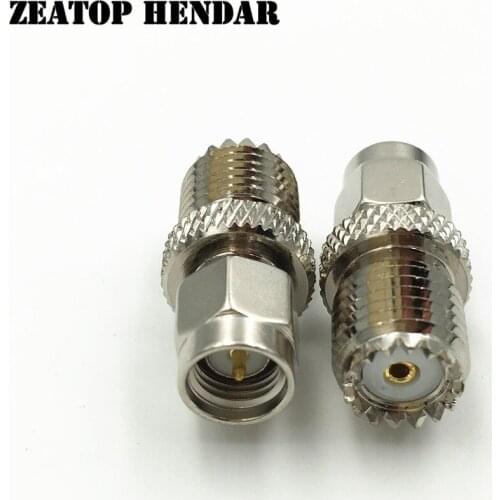 5Pcs Brass SMA Male Jack to Mini UHF Female Plug RF Coaxial Wire Connector for Walkie-Talkie Interphone Adapter High Quality