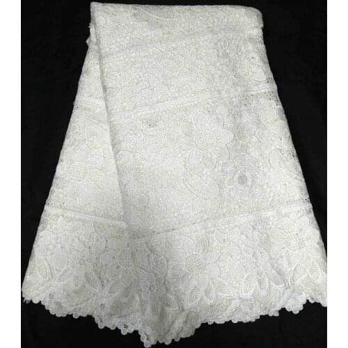 5yards/lot High Quality Nigerian Wedding African Lace Fabrics/most Popular Guipure Cord Lace Fabric For Wedding Dress M1553