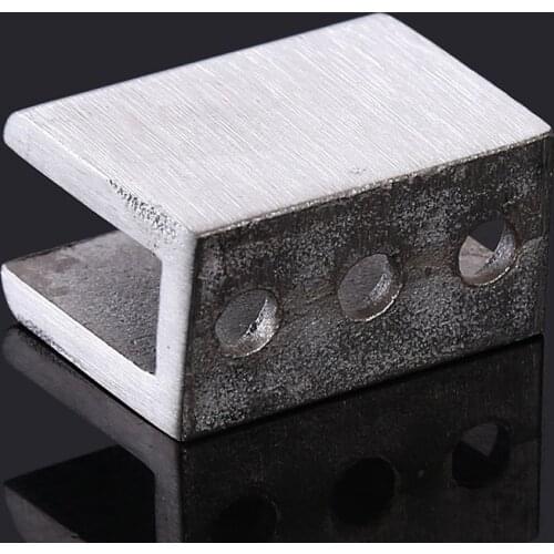 Stainless Steel Bathroom Accessories Square Glass Clamp Shower Retaining Clip Partition Clip Glass Needs Holes