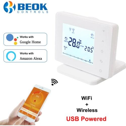 Beok Wireless or Wifi Smart Thermostat Regulator Gas Boiler Heating Temperature Controller