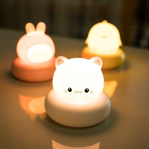 Baby Night Light Touch Sensor Children Lamp Cartoon LED Light Dimmable Nightlight USB Rechargeable Decoration Lamp For Kids Gift