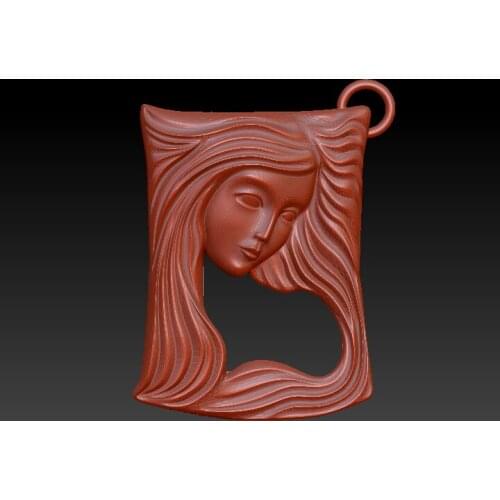 Girl Pendant 3d model for cnc router carving artcam 3d printers 3d file in STL format