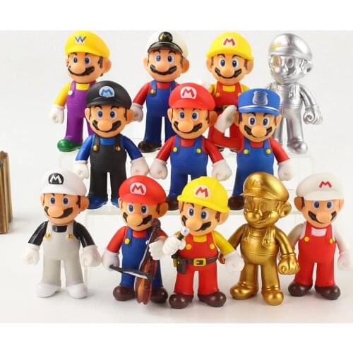 12-15cm Super Mario Bros Anime Hot Game Luigi Goomba Yoshi Chachi PVC Action Figure Kawaii Model Toys Kids Gift Brinquedos