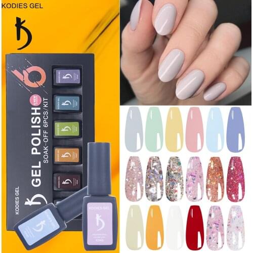 KODIES GEL 2021 New Gel Nail Polish Set 8ML Professional Verniz Color Varnishes White Manicure Supplies for Nail Art Design Kit