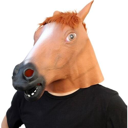 Halloween Mask Ball Cosplay Latex Horse Head Mask Animal Head Set Horse Mask Dog Horse Jun Horse Mask