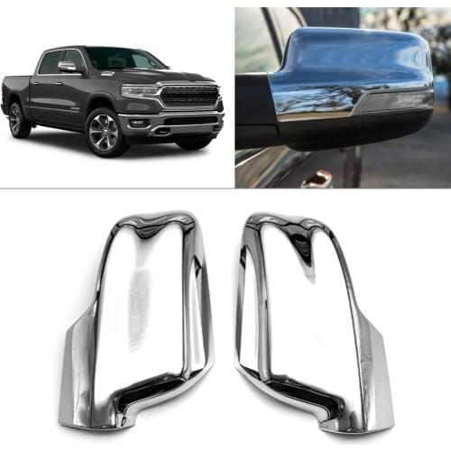 Chrome Car Rearview Mirror Side Cover Molding Trim For Dodge Ram 1500 2019 2020 2021 2Pcs