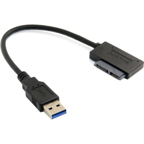 MLLSE USB 3.0 A Male to Slimline SATA 7+6 13 Pin Adapter Cable Laptop CD Optical CB0565