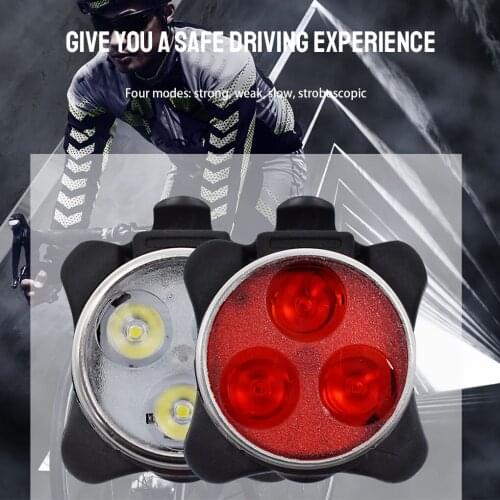 Quality Bright Bike Light Cycling 3 LED Head Front/Rear Light 4 Modes USB Rechargeable Taillight Seatpost/Handlebar Flashlight