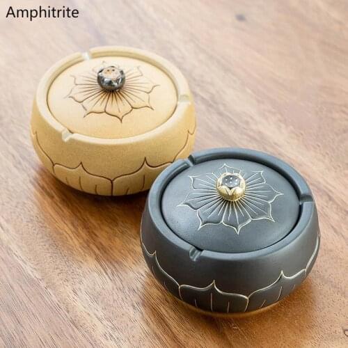 Creativity personality ceramic ashtray storage case with desktop top decoration room lid be ashtray present for boyfriend