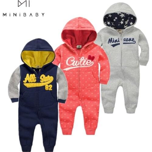 Autumn&Winter Baby Boy Clothes Baby Rompers cotton+ Polyester fiber Newborn Clothing girl boy clothes Hooded Sleepwear