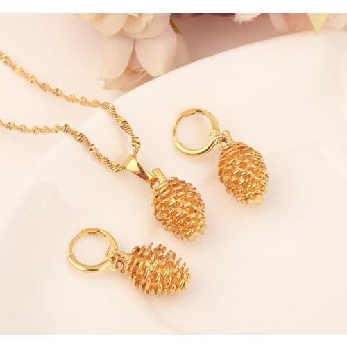 Gold Necklace Earring Set Women Party Gift big Leaf Jewelry Sets daily wear mother gift DIY charms women girls Fine Jewelry