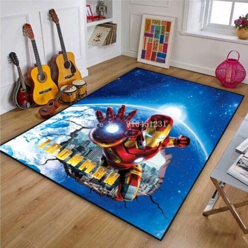 The Avengers Iron Man Mat Rug Captain America Baby Crawling Mats Kids Children Boys Game Rug Living Room Bedroom Floor Carpet