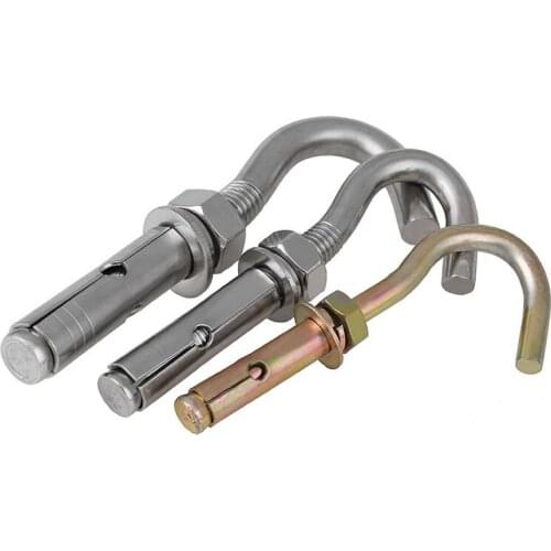 304 Stainless Steel Expansion Screw Hook Expansion Hook Well Cover Inspection Well Net Pull Explosion Hook M6m8m10m12 5Pcs