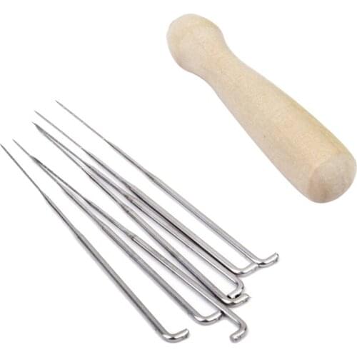Hot Set of 7 pcs felting needles with wooden handle wool felt tool felting starter kit