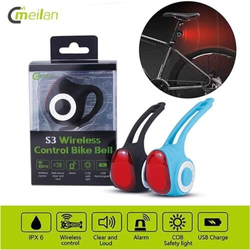 Meilan S3 Wireless Bicycle taillight Remote Control COB Bell Anti-Theft Alarm Smart Bike Rear Lantern Cycling Safety Tail Lamp