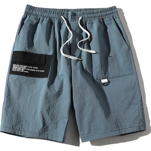 Mens Shorts Korean Style Summer Loose Men Beach Shorts Thin Elastic Waist Loose Knee Length Male Shorts Streetwear Hip Hop New