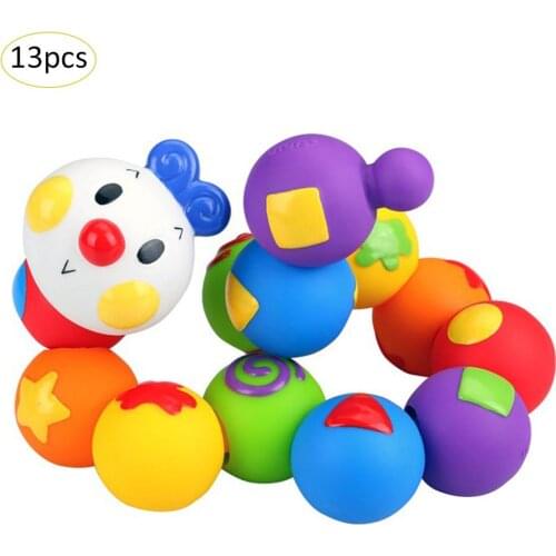 Soft Plastic Building Blocks Variety Cordless Bead Assembly Soft Rubber Building Blocks Baby Early Education Toys 0-3 Years Old